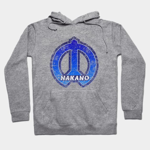 Nakano Ward of Tokyo Japanese Symbol Distressed Hoodie by PsychicCat